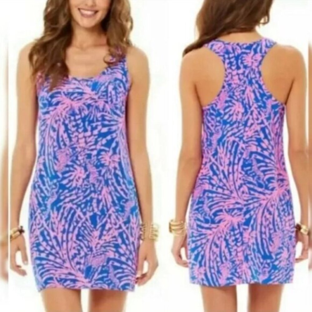 Lilly Pulitzer Betty Rollin in the Grass 100% silk dress Size M